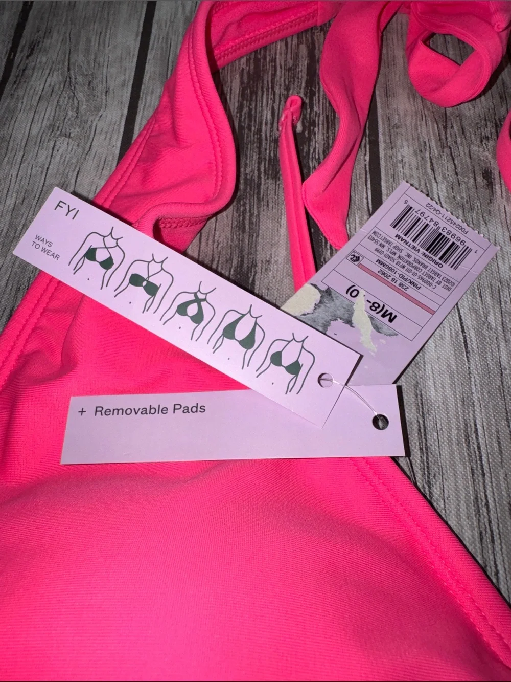 Wild Fable Women's Neon Pink Halter Bikini Top